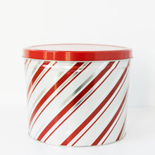 Load image into Gallery viewer, Woody&#39;s Popcorn 2-gallon Candy Cane Stripe Tin