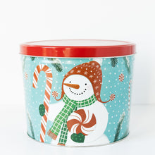 Load image into Gallery viewer, Woody&#39;s Popcorn 2-gallon Snowman Tin