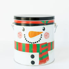Load image into Gallery viewer, Woody&#39;s Popcorn 1-gallon Snowman Tin